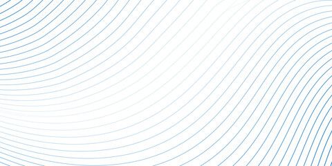 Abstract blue wave lines pattern on white background with space for your text