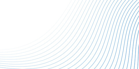 Abstract blue wave lines pattern on white background with space for your text
