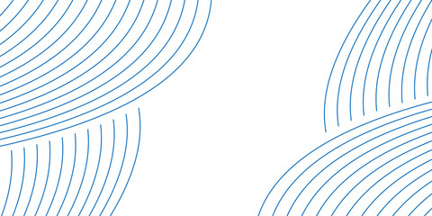 Abstract blue wave lines pattern on white background with space for your text