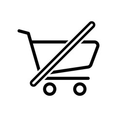 Clean and modern flat design shopping cart icon, perfect for e-commerce, online shopping, and retail web design projects.