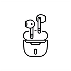 Obraz premium Wireless Earbuds icon. Includes Wireless, Earphone, Earbuds, and More. Vector illustration for web design.