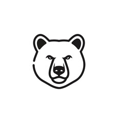 Obraz premium Stylized bear head icon against black background