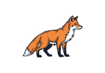 Obraz premium Stylized illustration of a fox against a black background