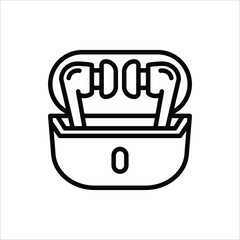 Wireless Earbuds icon. Vector illustration for web design. Isolated on white background.