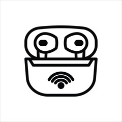 Wireless Earbuds icon. Vector illustration for web design. Isolated on white background.