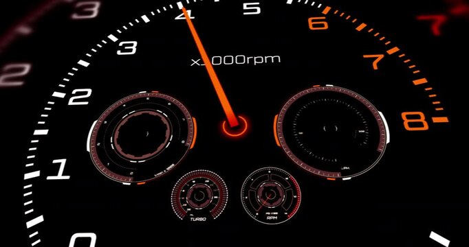 Racing vehicle racing scene with dashboard and engine sequence. Racing Sports And High Performance Engine 3D Animation.