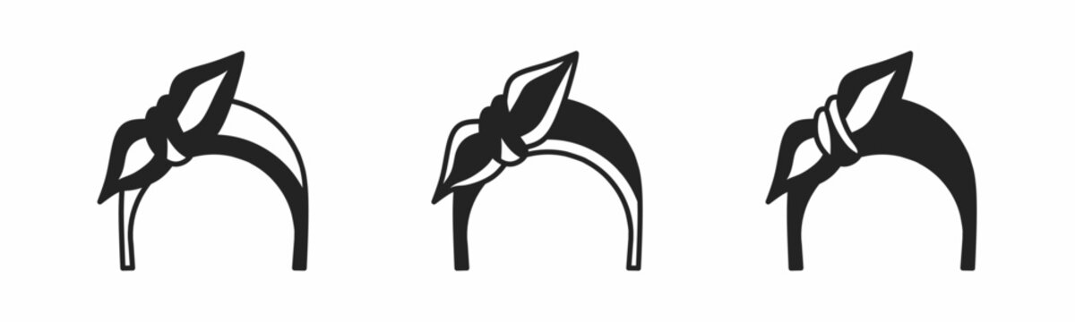 Headband icon on white background. Vector logo headband illustration.