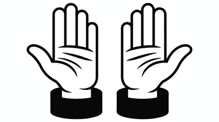 Obraz premium Two hands with palms facing outward and fingers spread apart