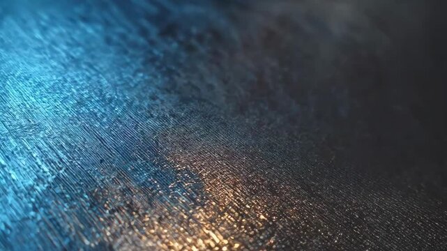 Medium shot focusing on closeup selfhealing coating as tiny scratches on a metallic surface gradually close and restore to pristine condition