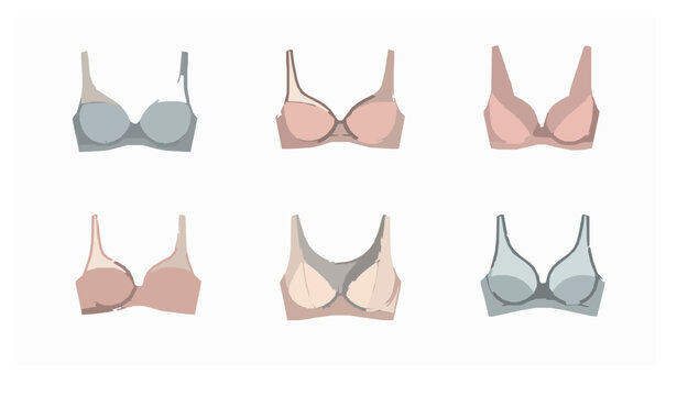 Types of bras lingerie collection vector illustration