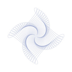 Abstract Swirling Blue Geometric Pattern with Four Fold Symmetry