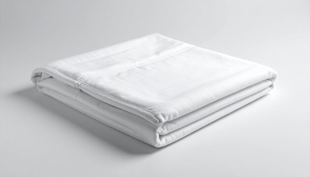 Stack of Clean White Towels on Gray Background.