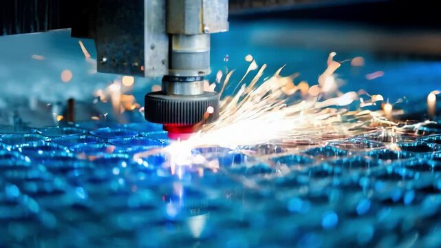 Medium shot focused on a hightech robotic cutter slicing photo edges with exact measurements to ensure flawless trim and professional finish