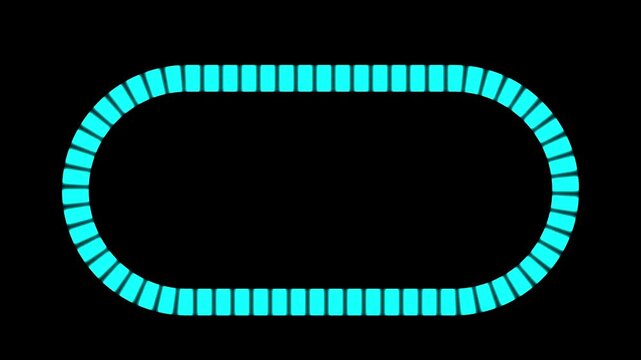 Glowing stripes. Simple animation of appearing in a rectangle with rounded corners. Loading animation, waiting