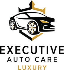 Fototapeta premium Luxury executive auto care and car detailing badge logo