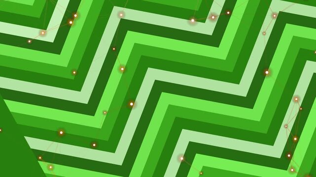 Green Maze with Red Dots Moving.