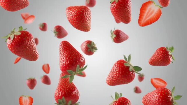 Strawberry seamless pattern drop video advertisement suitable to your brand, food, shop, strawberry day, display, marketing, business, and more