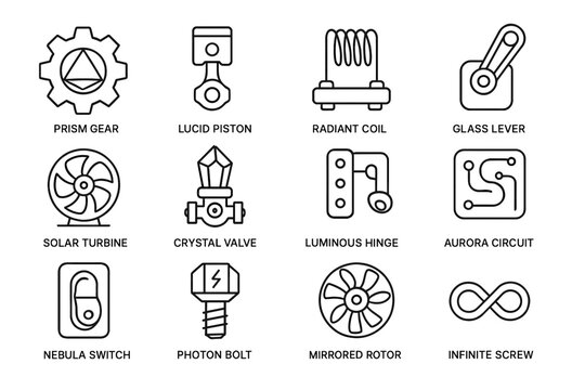 Icon echo solar turbine aurora glass luminous icons photon mirrored vector machines