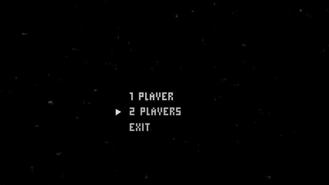 Retro 8-bit Pixel Press Start Game Interface Animation Loop video animation seamless loop. 4K Video