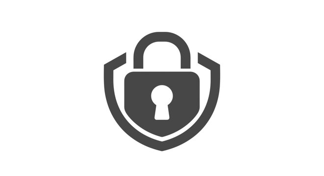 Security Shield with Lock Icon Protection.