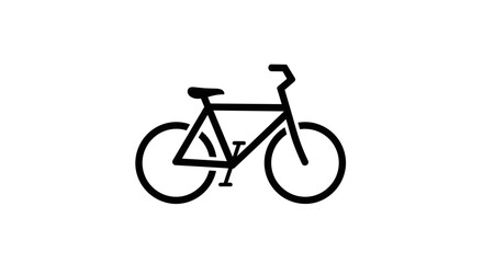 Obraz premium Simple Black Bicycle Illustration Side View.