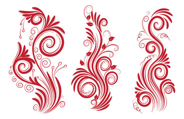 Fototapeta premium A red floral design with a flower design on it Victor Art Illustrations