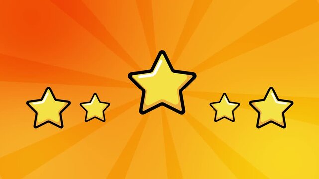 Star rate popart cartoon display video unique advertisement suitable to your brand, shop, sale, marketing, mascot, business, victory, game, and more