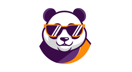 Stylized panda wearing sunglasses graphic perfect for various projects © Iyan