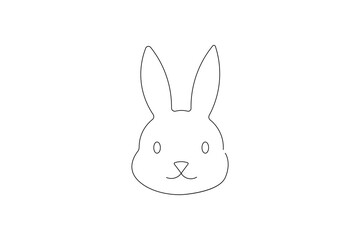 Fototapeta premium Rabbit face with continuous signal line drawing