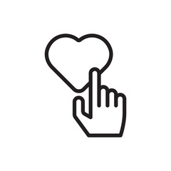 Obraz premium Social Media Like and Engagement Heart Line Icon