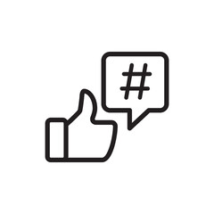Obraz premium Trending Hashtag and Social Like Engagement Line Icon