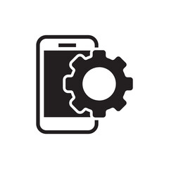 Obraz premium Mobile App Settings and Smartphone Optimization Solid Icon