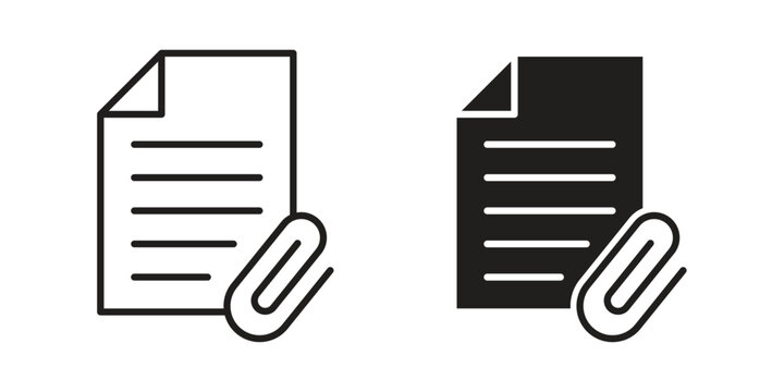 Attach document icon. Perfect for app and web interfaces, marketing, etc.