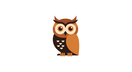 Obraz premium Cartoon Owl Illustration with Big Eyes.