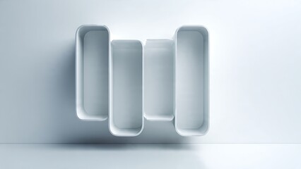 White Modern Minimalist Shelves on Wall.