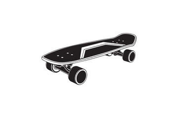 Skateboard silhouette on white background