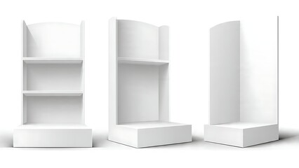 White Display Shelves for Product Photography.