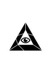 Fototapeta premium Geometric eye symbol in a triangle on a white background design