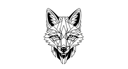 Fototapeta premium Geometric Wolf Head Illustration Design.