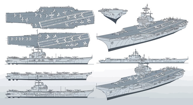 Aircraft Carrier Ship Naval Vessel Fleet.