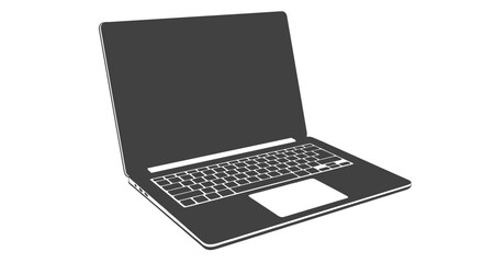 Modern Laptop Computer with Blank Screen.