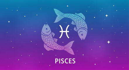 Pisces Zodiac Sign with Two Fish Symbolizing the Constellation.