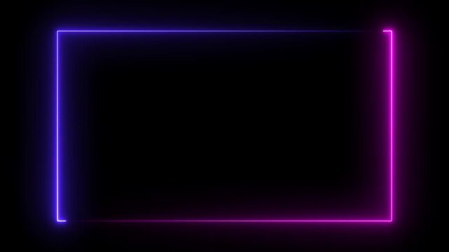  Glowing animated  border intermission stream on  the black background , 4k animation video..