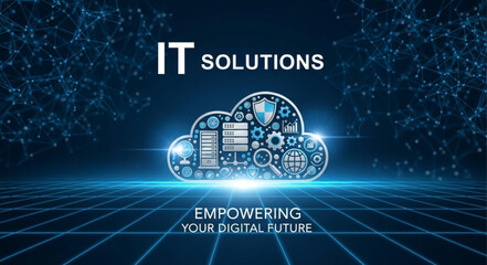 Digital Cloud Computing IT Solutions Technology Network. © Bengil
