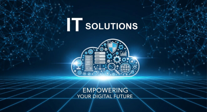 Digital Cloud Computing IT Solutions Technology Network.