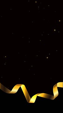 lower third black and gold ribbon ornament on the alpha channel background