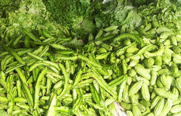 Many green vegetables as background