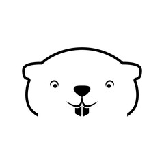 Fototapeta premium Beaver head logo icon isolated on white background