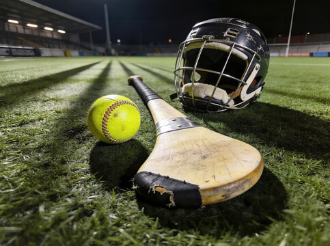 Hurling Gear on Nighttime Pitch