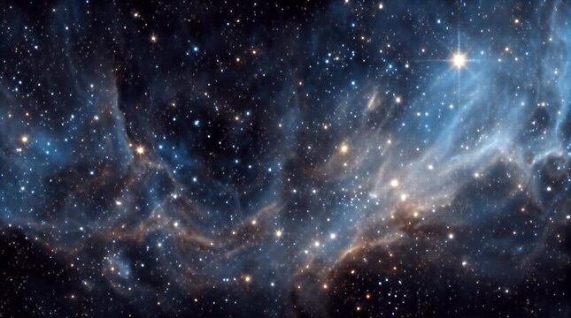 A celestial canvas showcases a vibrant nebula with a bright star and countless twinkling points of light throughout the cosmos